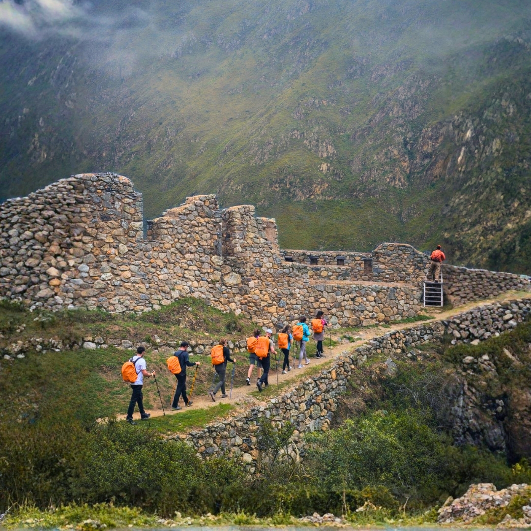 Hikers on the Inca Trail near Machu Picchu